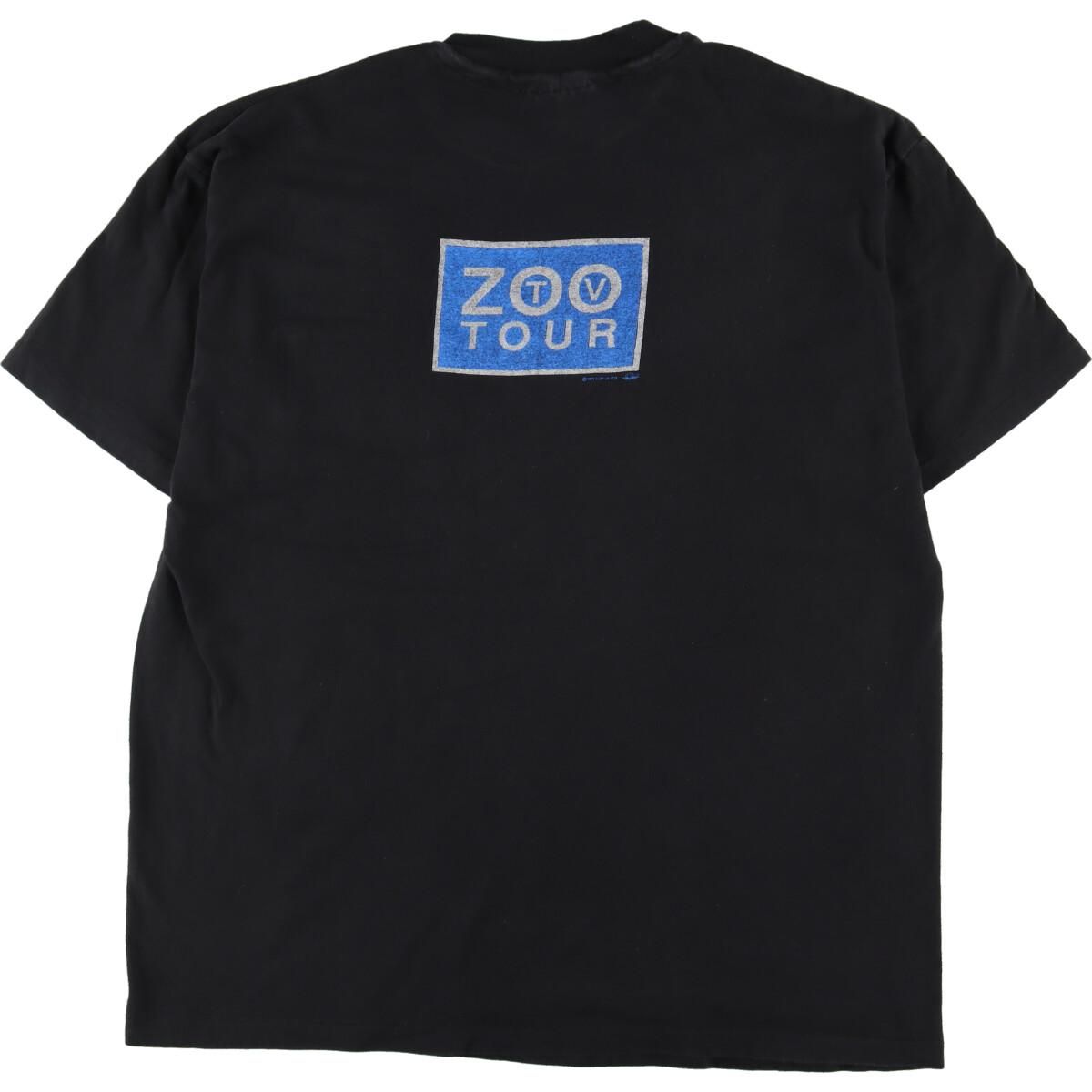 90年代 ヘインズ Hanes U2 ユートゥー Zoo TV Tour 両面プリント バンドTシャツ バンT USA製 メンズXL ヴィンテージ /eaa325756