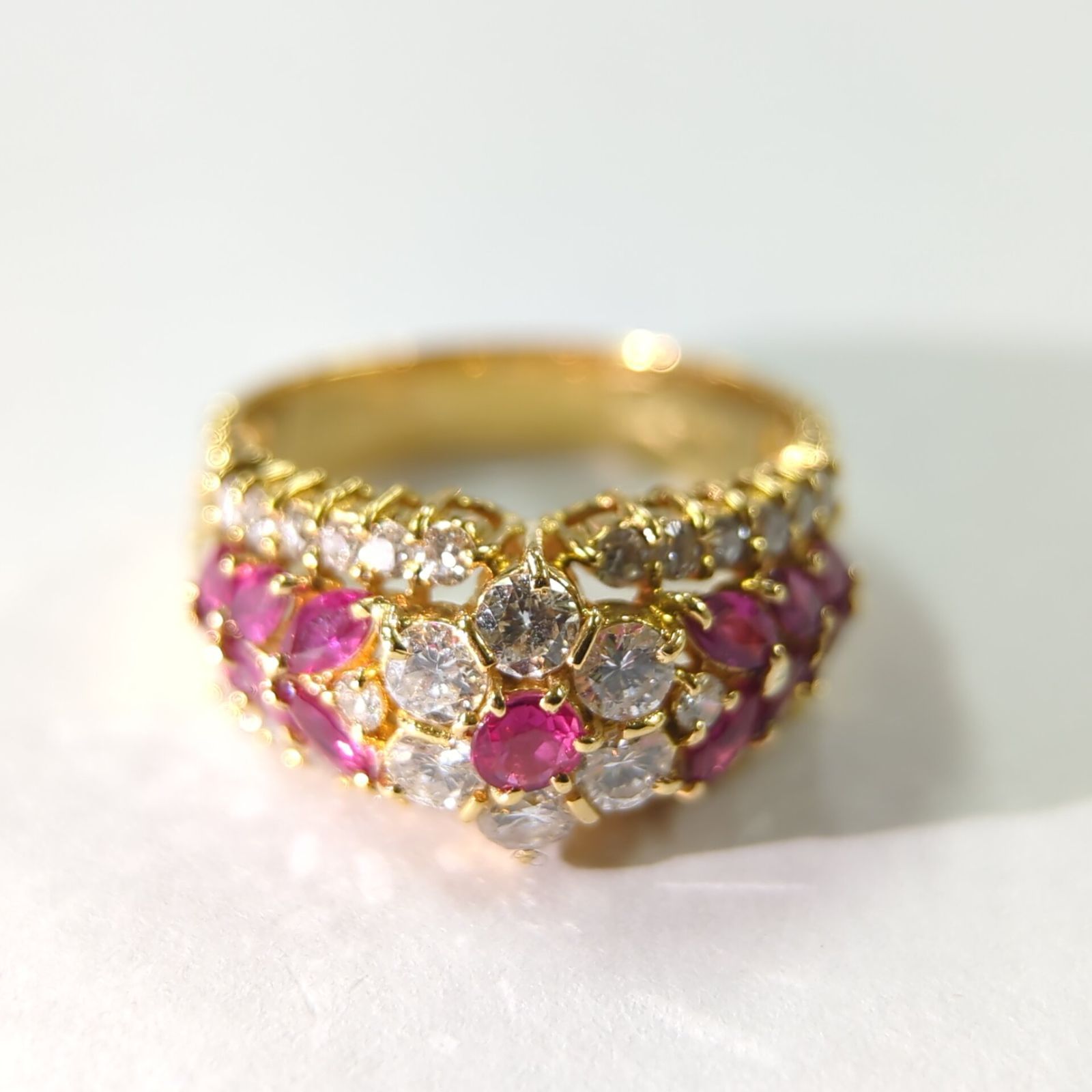 K18YG ルビー ダイヤモンド リング 指輪 ruby diamond イエロー
