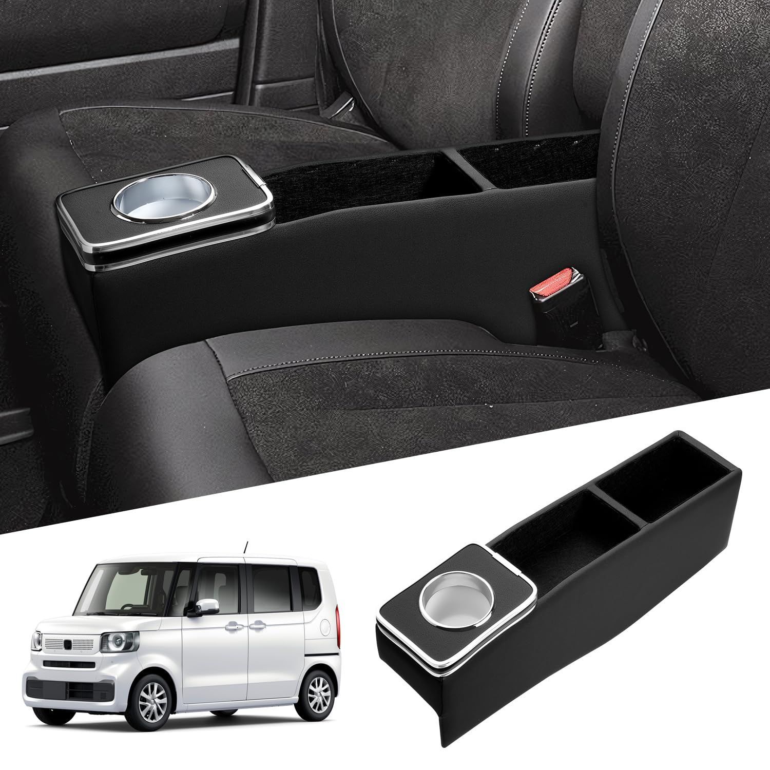 新品 Auto Spec ホンダ 新型N-BOX JF5/JF6/JF4/JF3用 コンソールボックス ベンチシート車 N BOX customコンソールトレイ エヌボックス 車内収納ボックス ドリンクホルダー 大容量 車種専用設計 インテリ