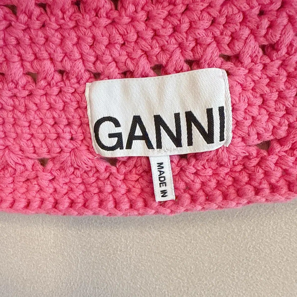 GANNI(ガニー) クロッシェ バケットハット (ピンク) - メルカリ