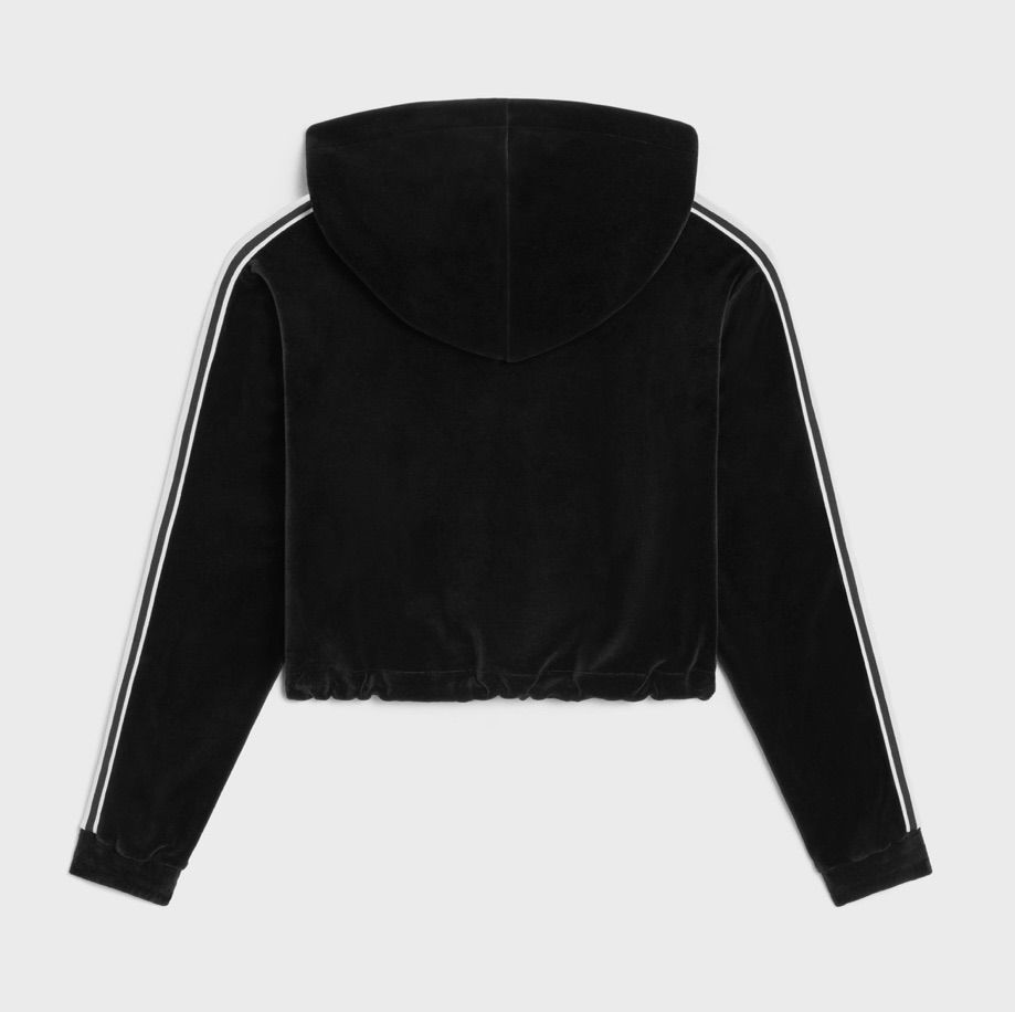 新作 新品 CELINE クロップド フーディ ベルベット ジャージー