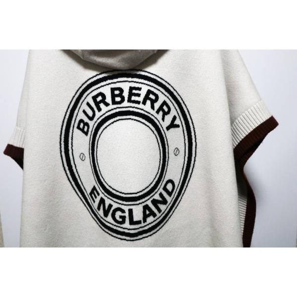 BURBERRY バーバリー ウール カシミヤ ロゴ レディース ポンチョ