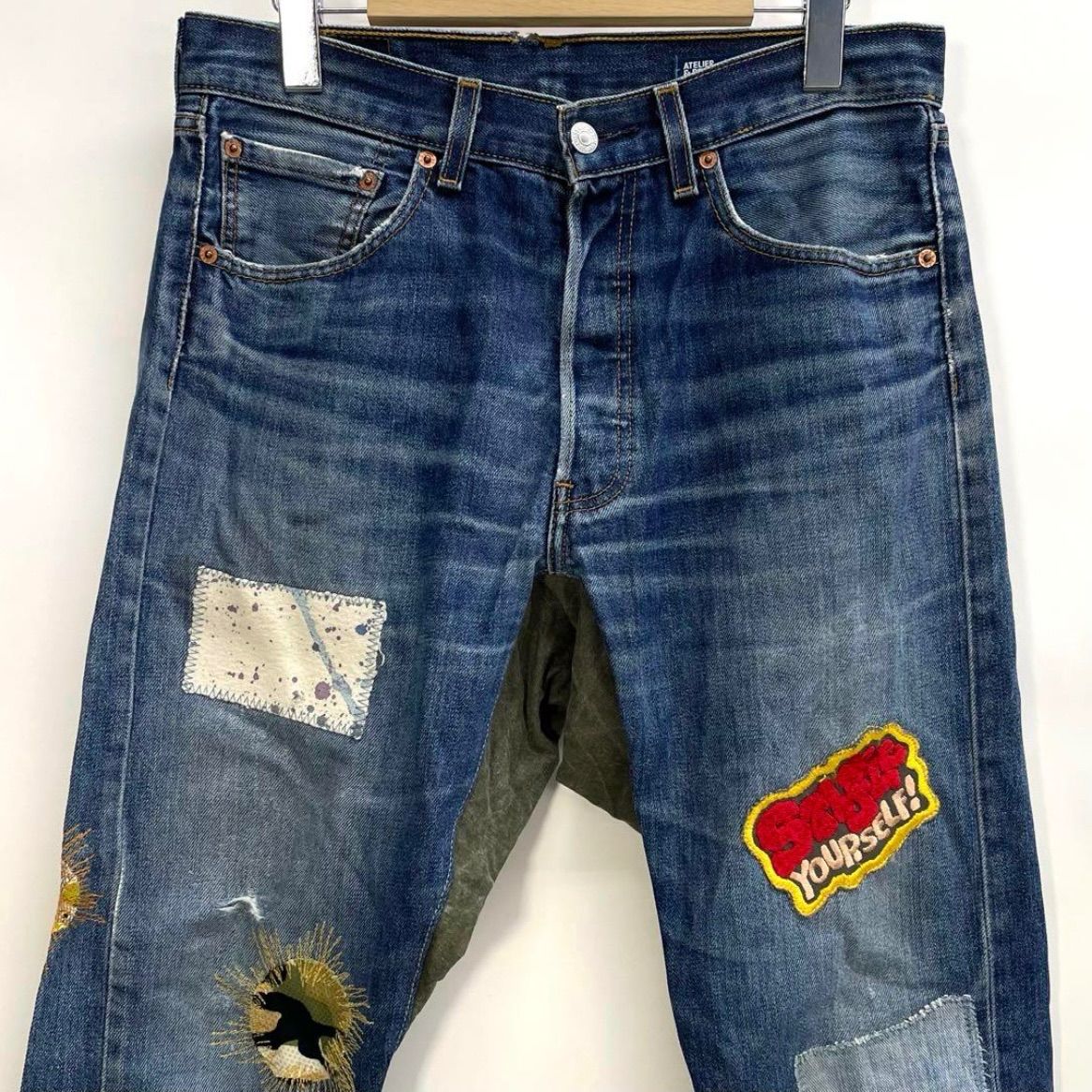 アトリエアンドリペアーズ　リーバイス　501 デニム　ジーンズ　w31 Levi\u2019s⁄501⁄カットオフリペア加工デニム⁄ボトム⁄31⁄コットン⁄IDG