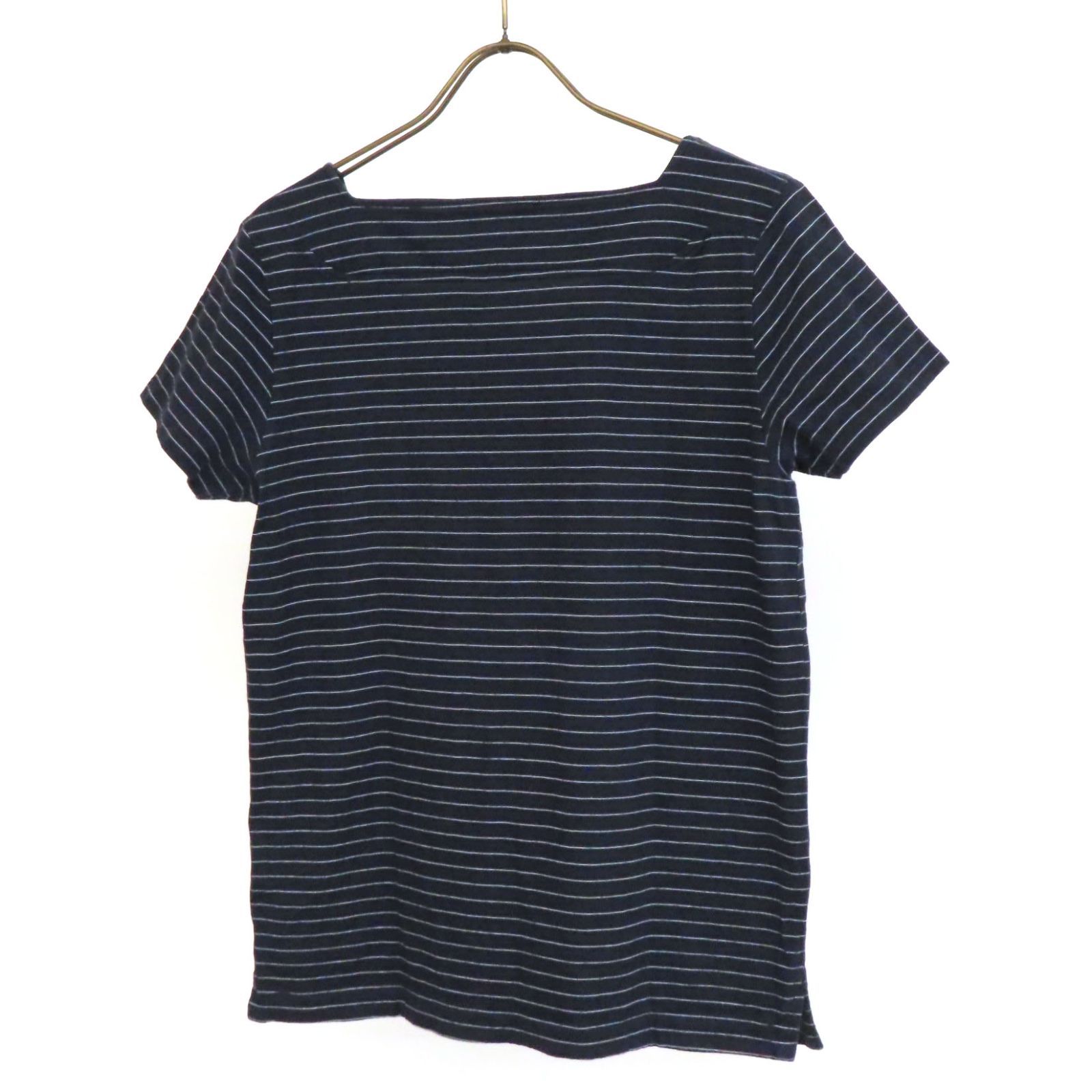 OD25103 美品 A.P.C. アーペーセー ボーダー柄 ボートネック コットン 