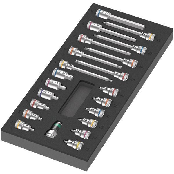 WERA ヴェラ 22点組 3|8DR ビットソケット Zyklopアダプター セット フォームインサート付 150113 工具 ツール DIY 作業工具