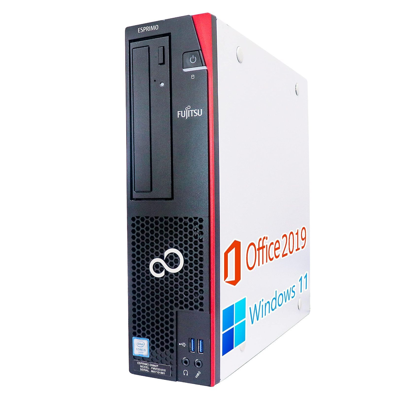 【在庫セール】デスクトップPC D586 / Win 11 富士通 Pro/MS Office Hu0026B 2019 / Core i5-6500 【整備済み品】wajun / Bluetooth/wajunのWIFI/DVD-RW / 8GB / 128GB S