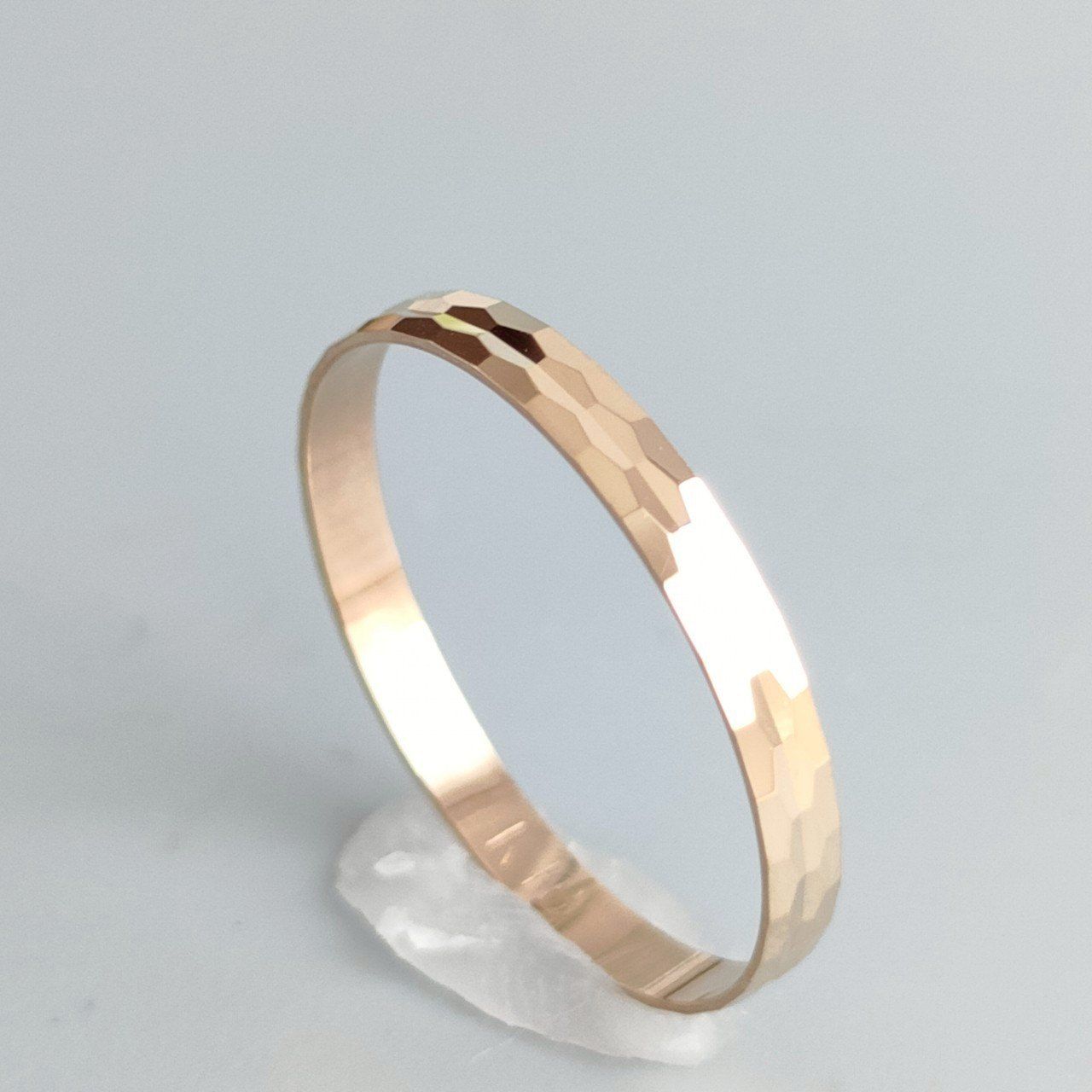 K18の槌目リング K18】 2mm hammered mat ring / K18 槌目マット イエロー