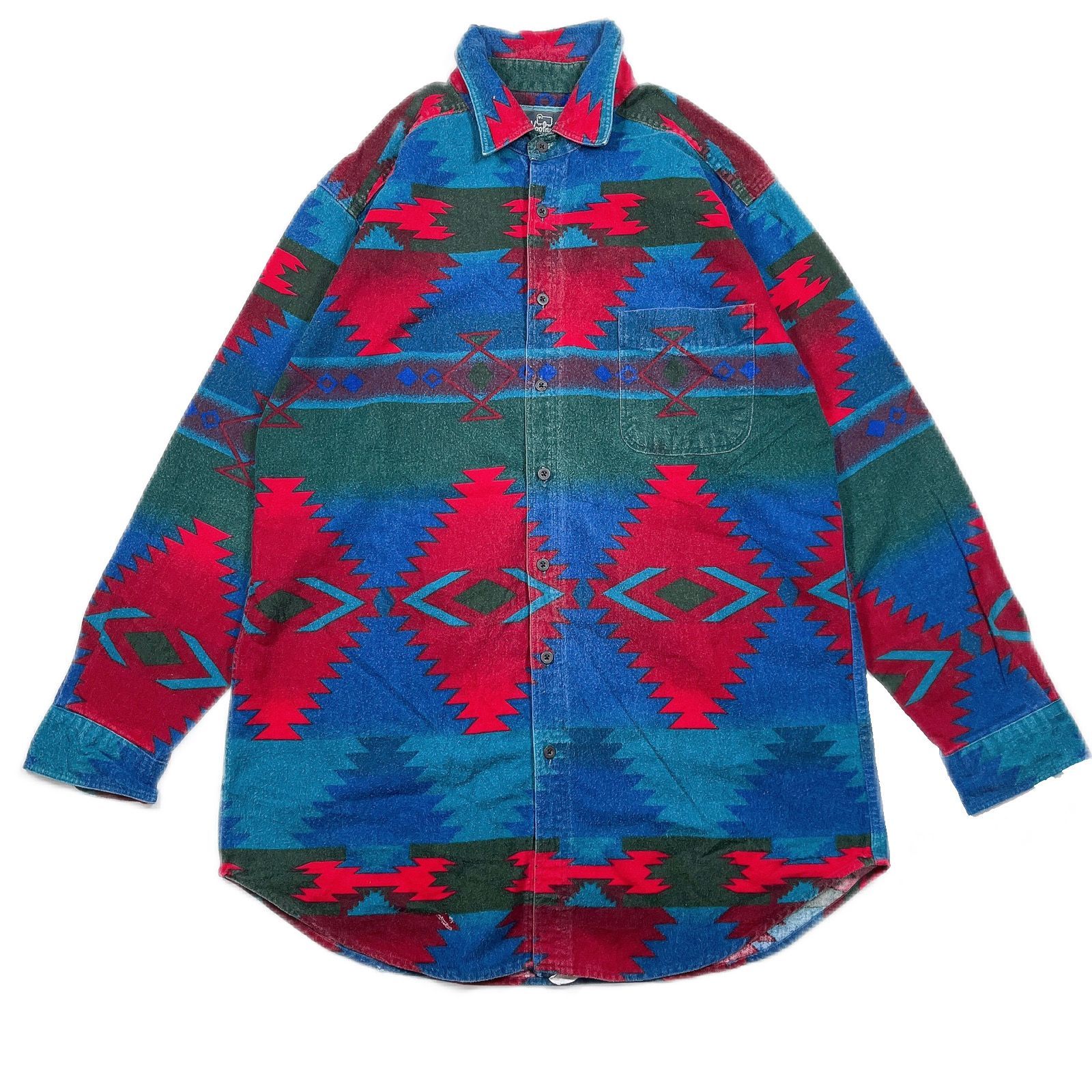 Lsize Wool Rich ortega pattern shirt 23101719 Lサイズ ウールリッチ オルテガ柄 長袖 シャツ