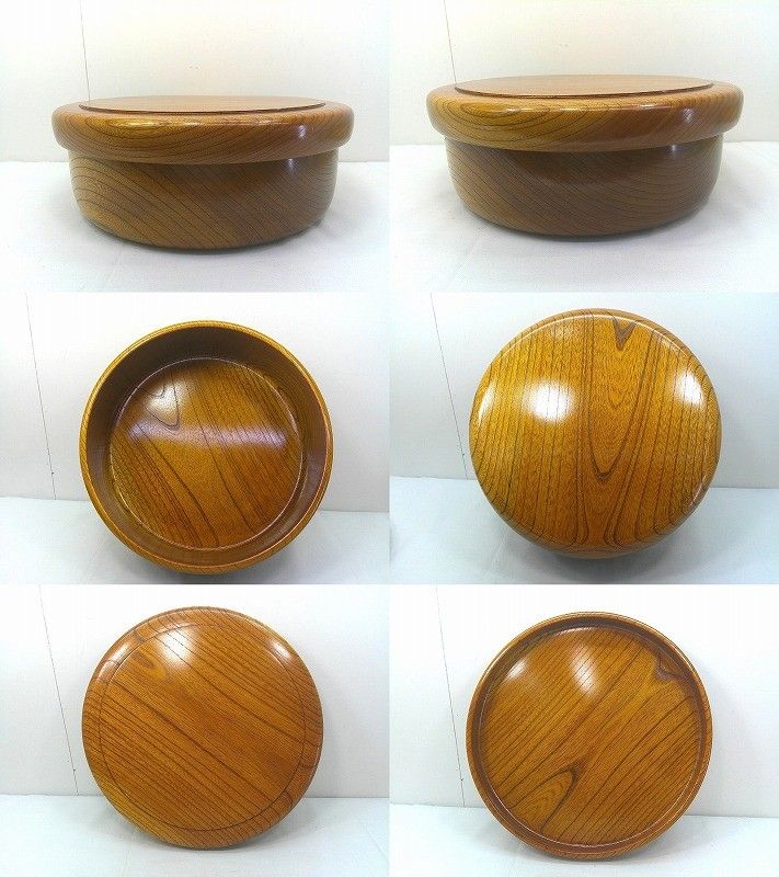 s25g-368kk【】天然木 ケヤキ 茶びつ おひつ くり抜き ふた付 伝統工芸