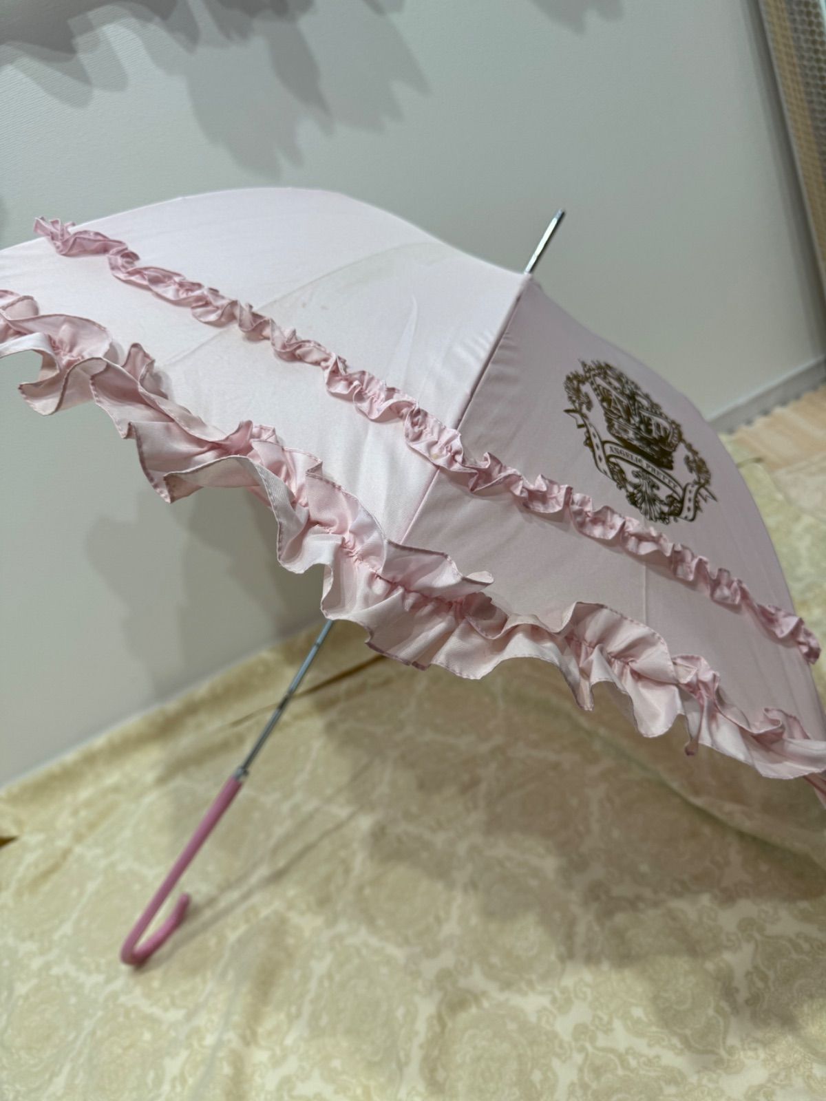 Angelic Pretty ピンクリボン日傘 使用感汚れあり Angelic Pretty ピンクリボン日傘 使用感汚れあり