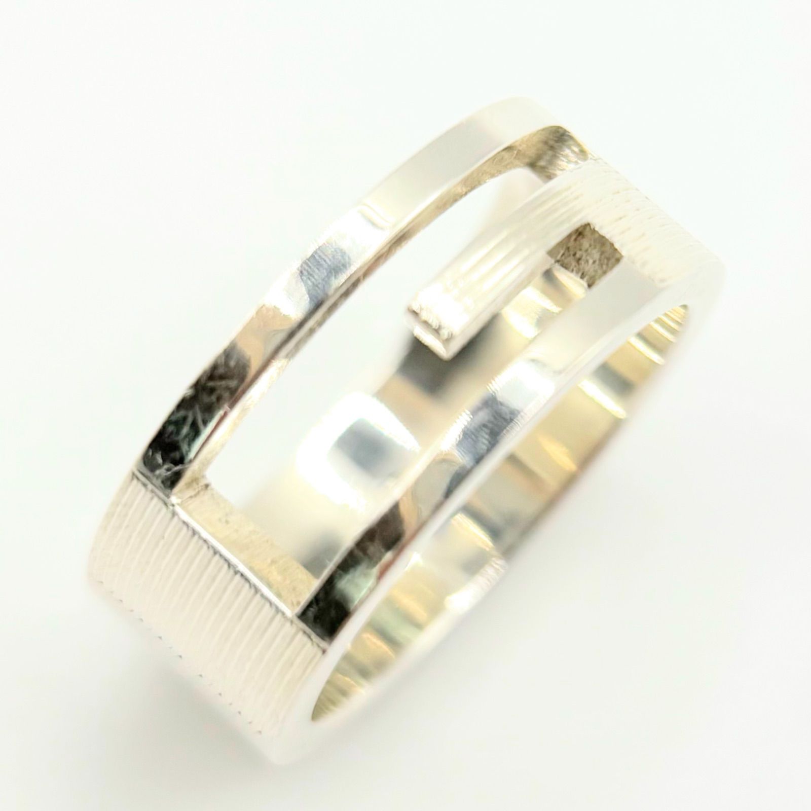 GUCCI グッチ Ag 925 G ロゴ リング 12号 指輪 ワイドリング シルバー メンズ レデイース ユニセックス 送料無料