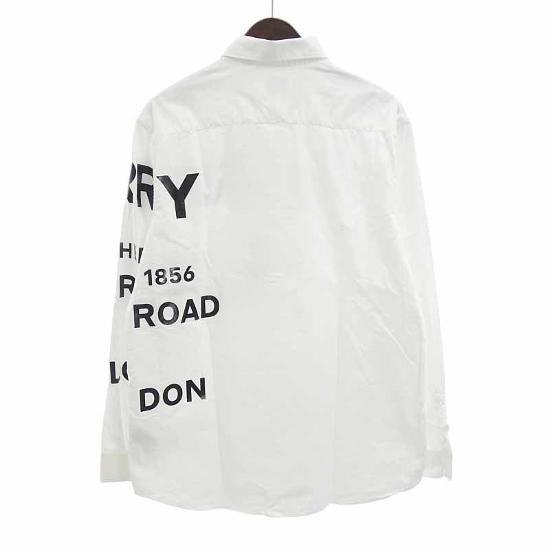 バーバリー|BURBERRY 20SS Horseferry ホースフェリー プリントシャツ 長袖シャツ ホワイト サイズ メンズM