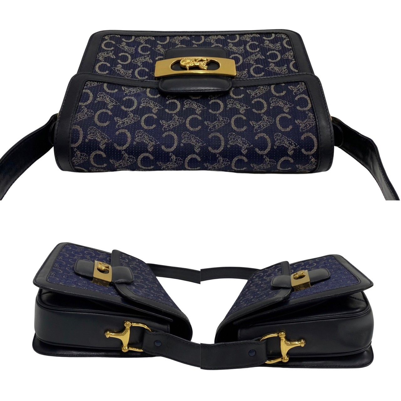 極 美品 CELINE セリーヌ ヴィンテージ 馬車金具 Cマカダム Cサルキー 