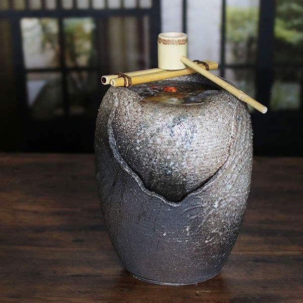 信楽焼 陶器 手水鉢 和風 循環式電動つくばい 湧き水つくばい 泉 dt