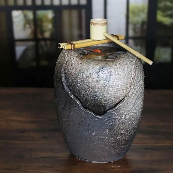 手水鉢 つくばい 電動循環式 メダカ観賞 手水鉢 つくばい 電動循環式 メダカ観賞