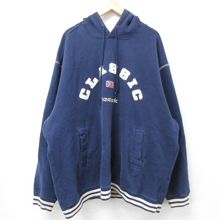 Reebok リーボックXL 長袖パーカー　トレーナーブルー 30%OFFReebok リーボック プルオーバー レディース メンズ 長袖 春 秋 冬 トレーナー 裏毛 フェイク衿 ワンポイント ブランド  ロゴ ユニセックス karlas