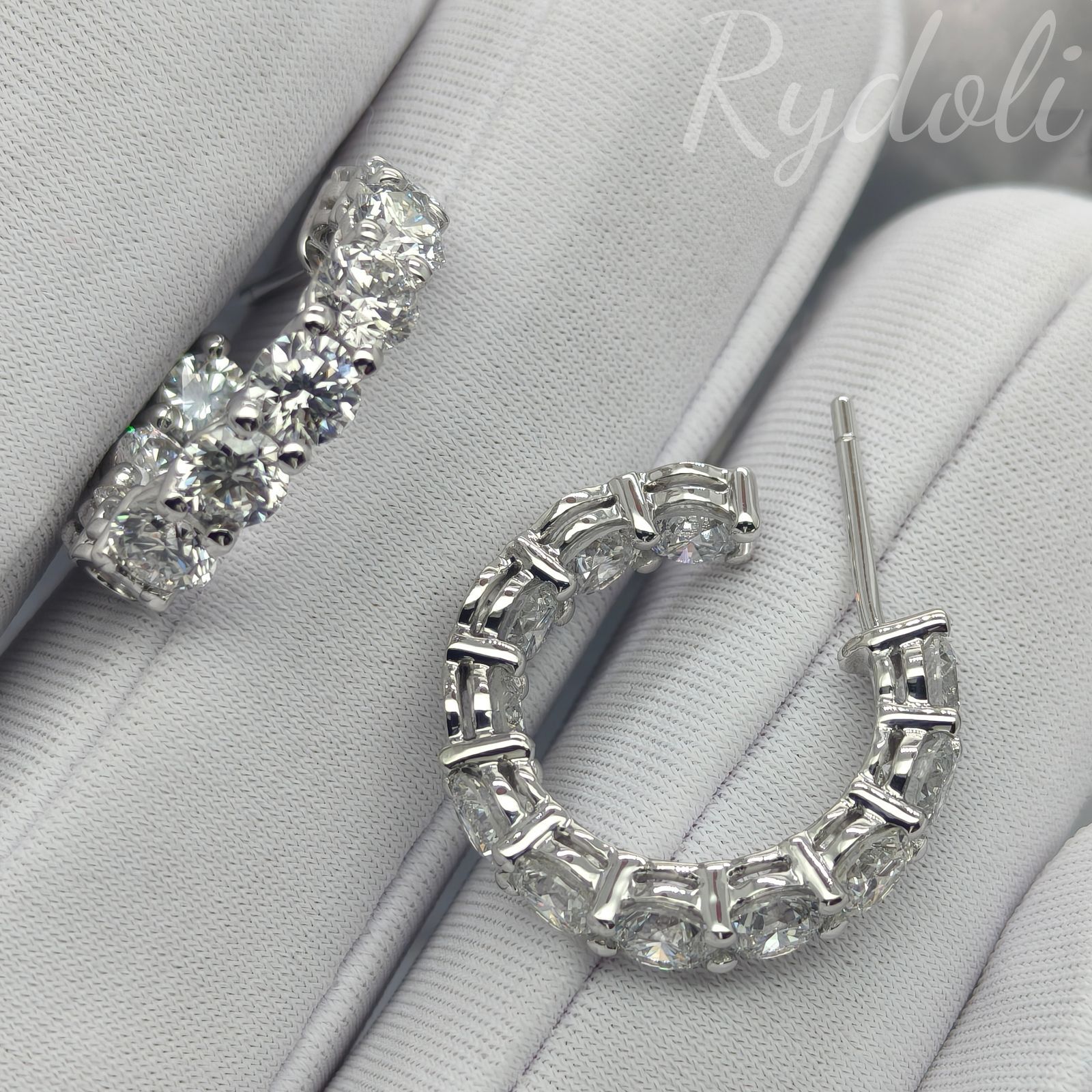 PT950 4.8ct オーダーメイド ダイヤピアス ラボグロウンダイヤ 誕生日記念日プレゼント 存在感抜群 人気アイテム 上品な輝き 毎日着けたくなる 華やか エレガント シンプル 合わせやすい 感 プラチナ製 大粒ダイヤ インサイドアウト フープピアス