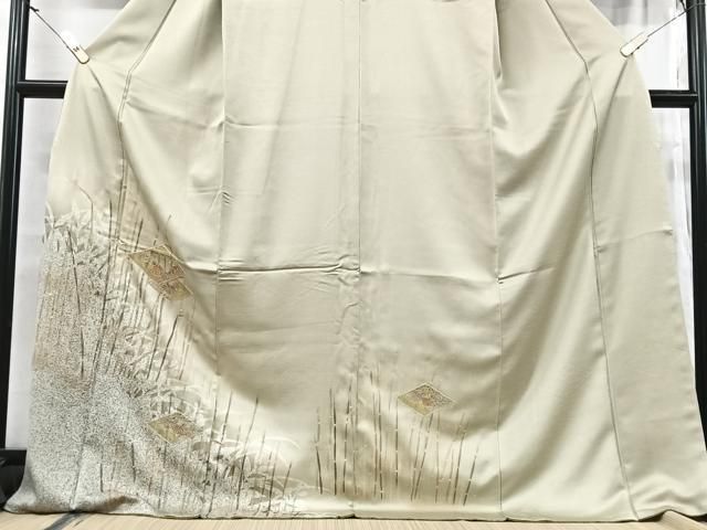 平和屋着物○訪問着 絞り 霞草花文 暈し染め 金彩 正絹 逸品