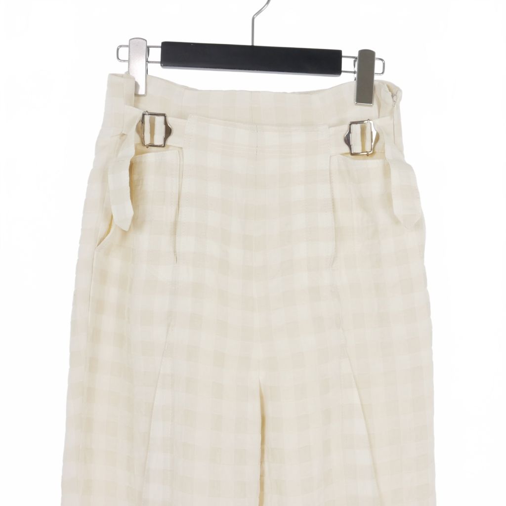 アキコアオキ AKIKO AOKI 22SS レースアップワイドパンツ チェック  