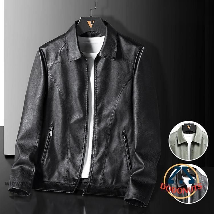 レザージャケット メンズ きれいめ ブルゾン ジャンパー PU革ジャン フェイクレザー 防寒 防風