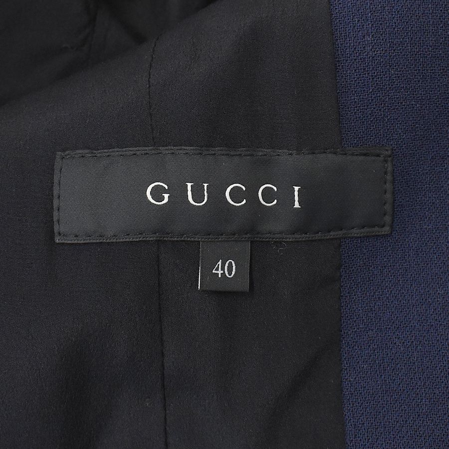 グッチ|チェスターコート|アウター|ダブル|サイズ40|ネイビー|GUCCI