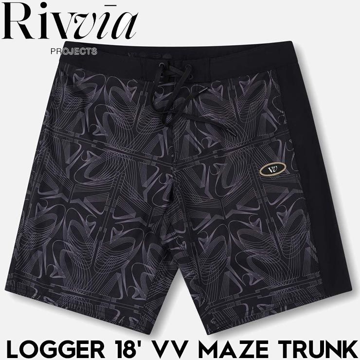 ボードショーツ 水着 Rivvia PROJECTS リヴィアプロジェクツ LOGGER 18 VV MAZE TRUNK RBO-25213 BLACK 25SU 日本代理店