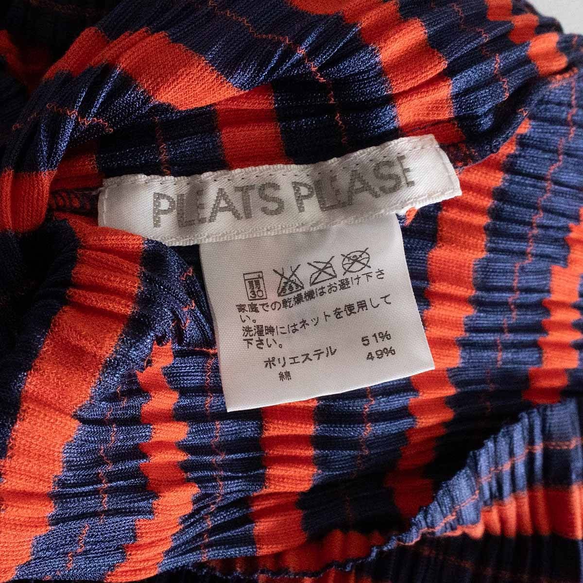 美品】PLEATS PLEASE【柄 プリーツ カットソー】プリーツプリーズ  