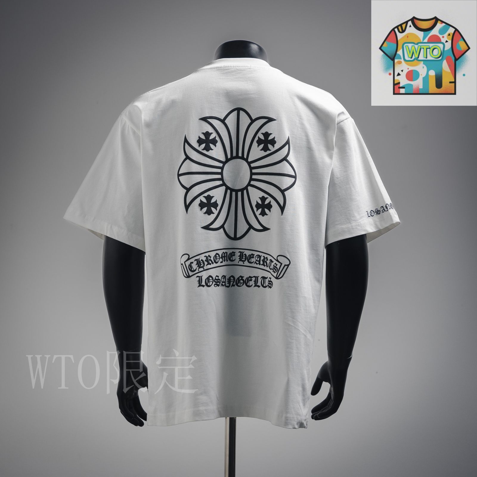 値*る様 クロムハーツ ロゴポケット＆バッククロスTシャツ size M 白 CHROME HEARTS クロムハーツ（原本無） バッククロス ロゴ