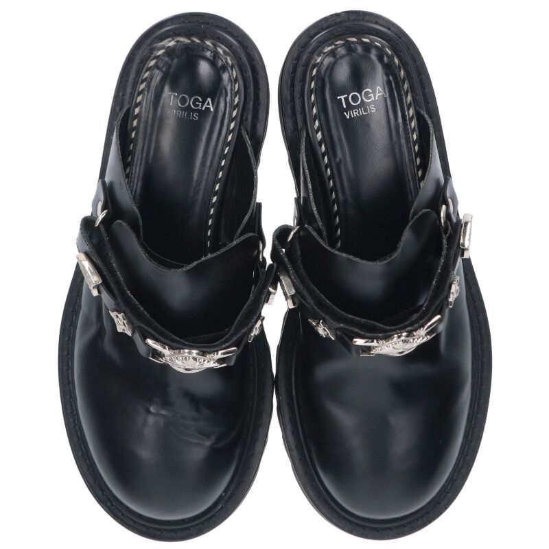  トーガ AJ 1249 FLAT SHOES メタルバックルチャンキーレザーサンダル メンズ 42 サンダル 靴
