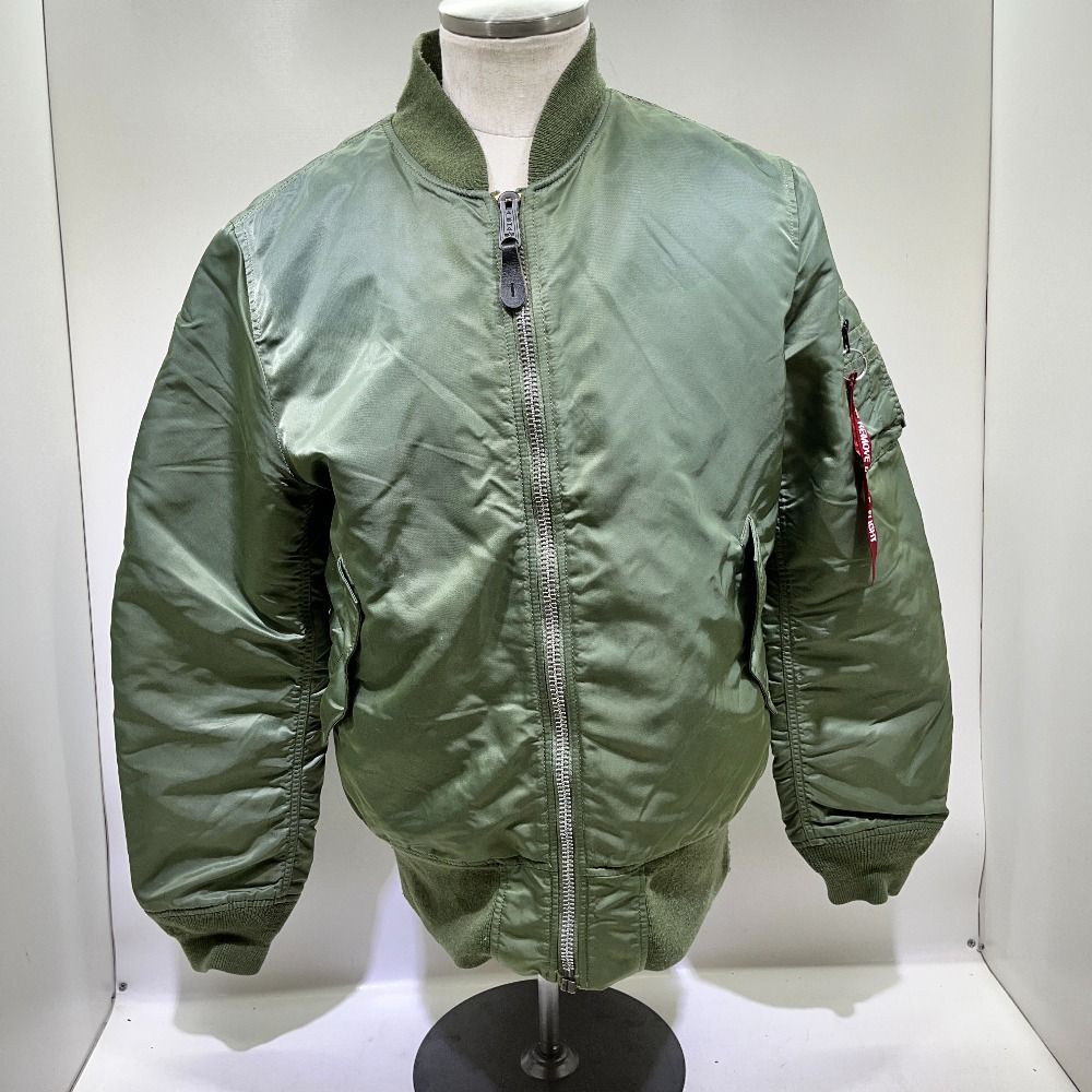 06w6693 ALPHA INDUSTRIES フライトジャケット  20004-203  カーキ色 L  ミリタリージャケット  【中古品】