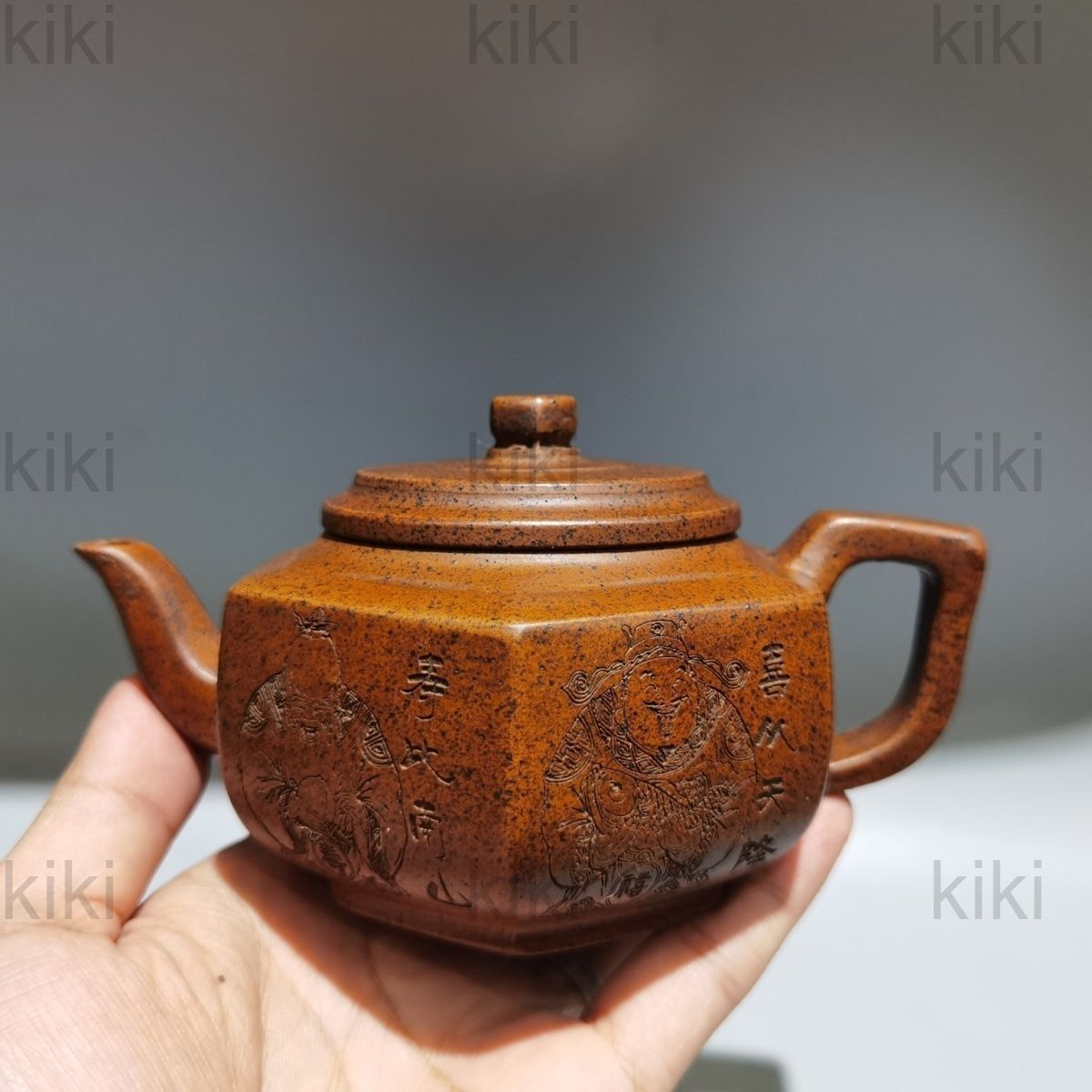 中国古茶壺 窯変 六方福禄寿喜壺 手作り 原鉱竜骨金砂 家庭用・コレクション用紫砂壺・紫泥急須・茶道具・茶壺 - メルカリ