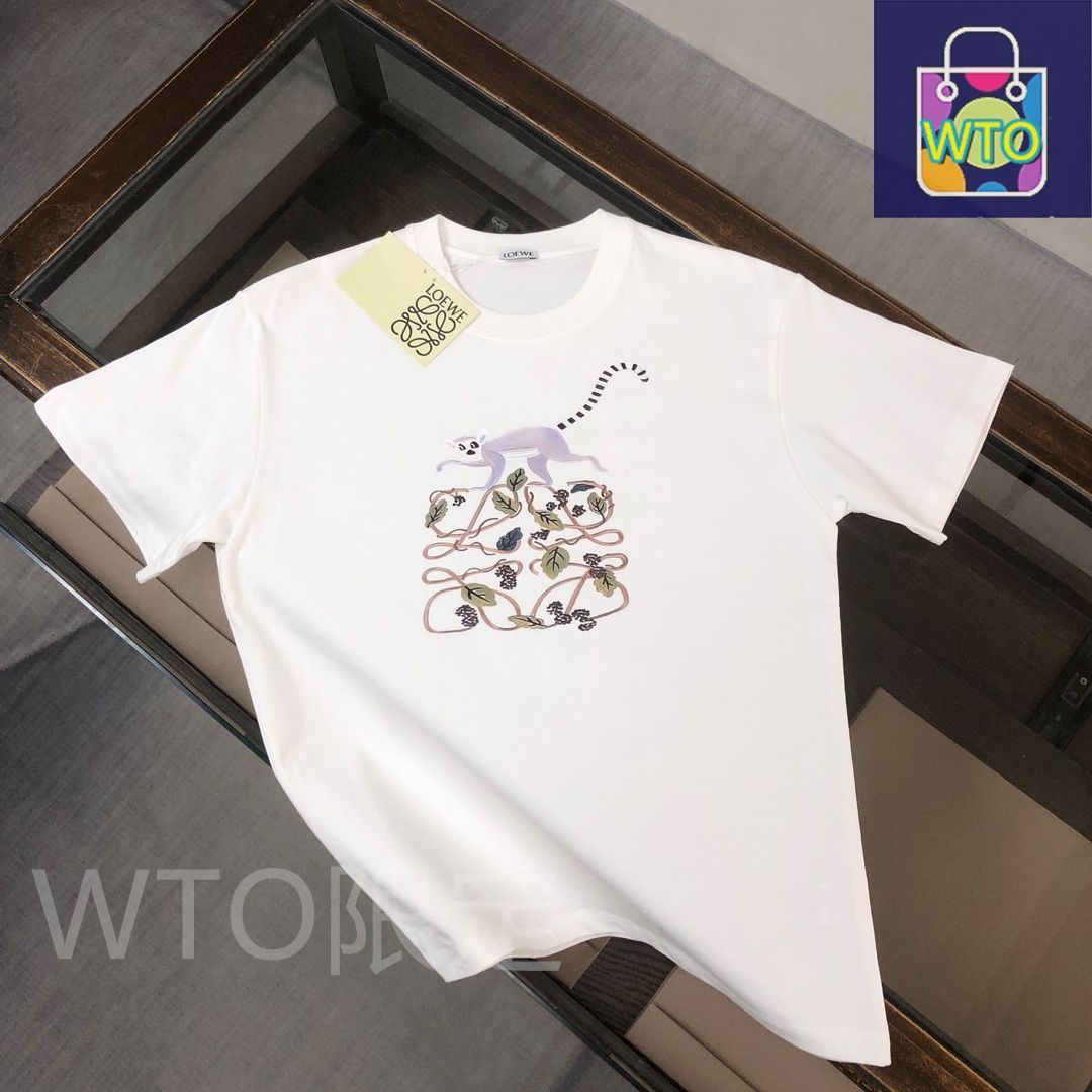 【目を惹くプリント】LOEWE Tシャツ スタイリッシュ 洗練 ロゴ 本日限定特価】LOEWE 春夏 ロゴプリントTシャツ [本日特価|新品