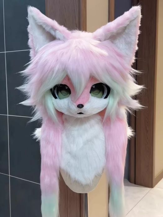 着ぐるみヘッド キツネ NO.168 ピンク 全頭ヘッド ケモノ ファースーツ ぬいぐるみ コスプレ コスチューム kigurumi