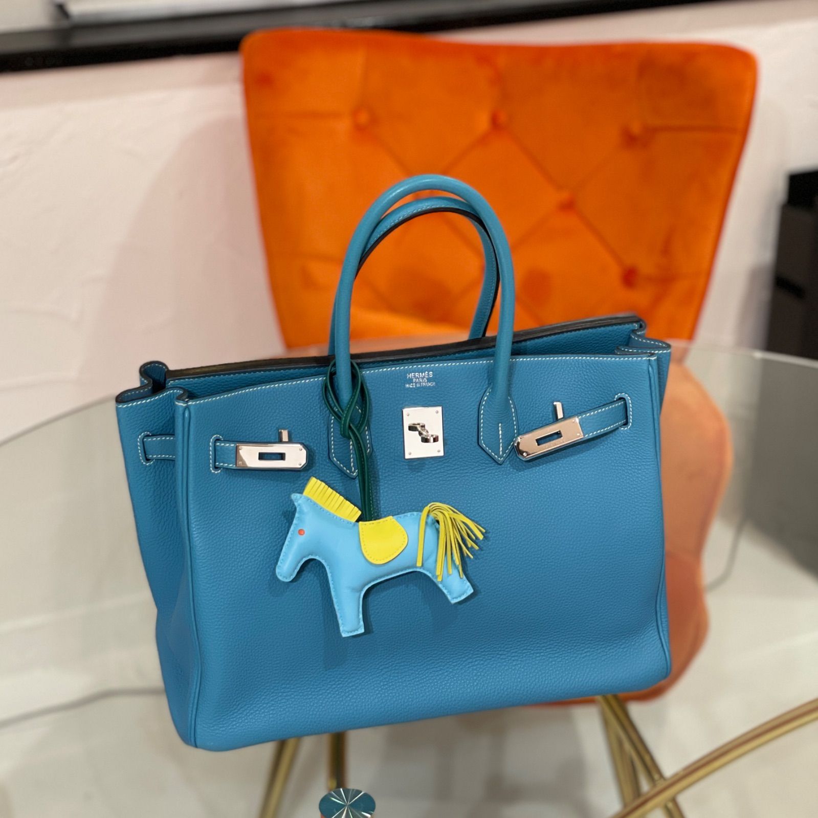 エルメス ロデオMM セレスト×ライム×マラカイト HERMES バッグチャーム 