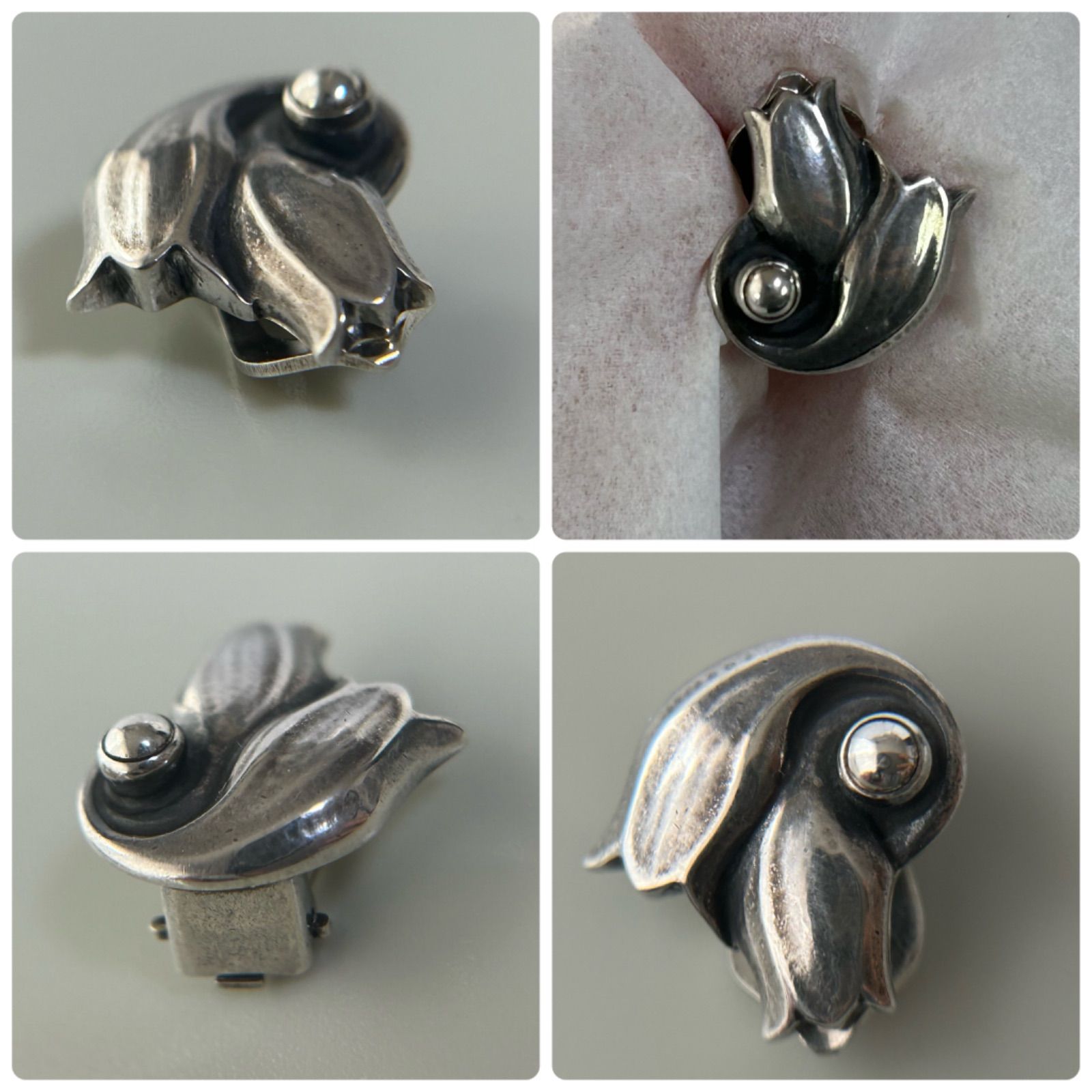 ジョージジェンセン イヤリング イヤー クリップ 1999 スズラン 鈴蘭  