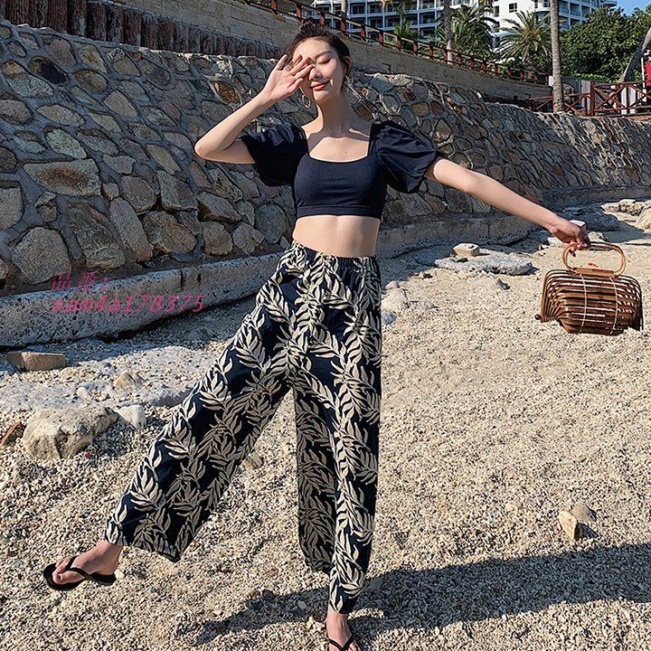 水着 タンキニ ロングパンツ 3点セット水着 結びリボン レディース 春 海 夏 セクシー 体型カバー ワンピース水着 ミズギ 送料無料 ビーチ am4a178375