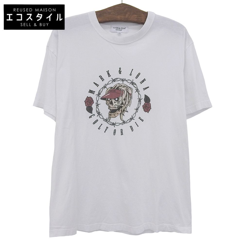 MARK-LONA マークアンドロナ Golf ＆ Roses Tee トップス メンズ ホワイト 48 MLM-4A-AA33 48