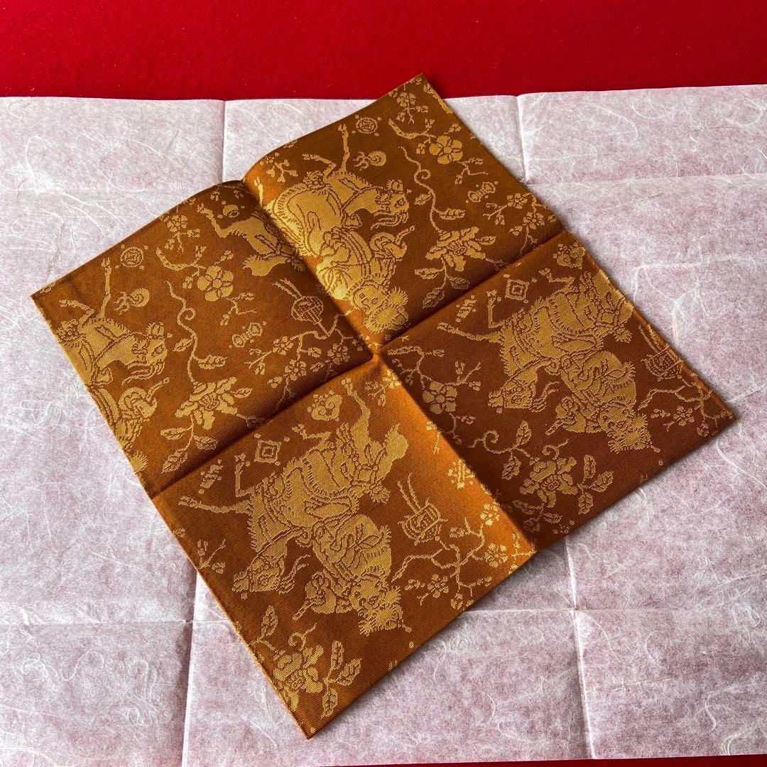 茶道具 袱紗 なかざわ織物 騎羊 赤地 日月 三点 帛紗