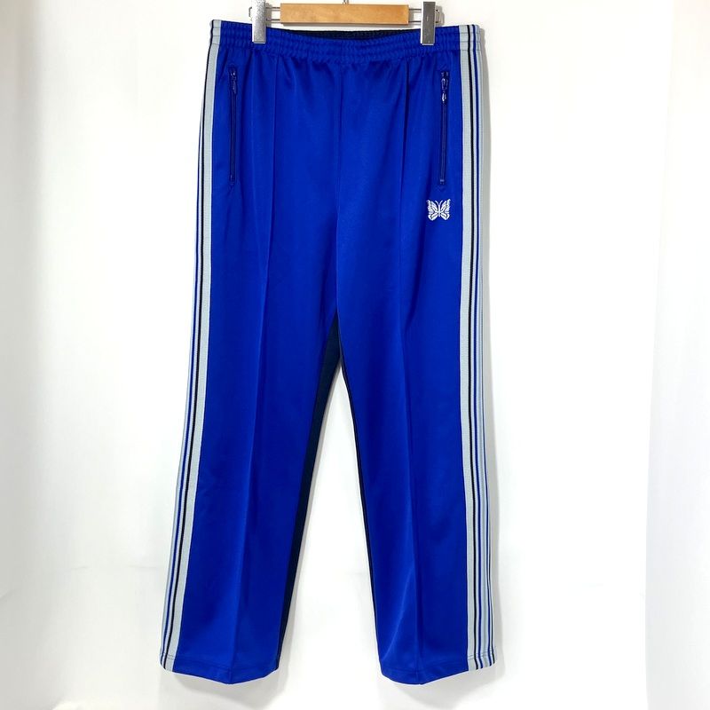 needles BEAMS ニードルス ビームス トラックパンツ ジャージ QV1525 サイドライン バイカラー Lサイズ ブルー ネイビー ボトムス A14781