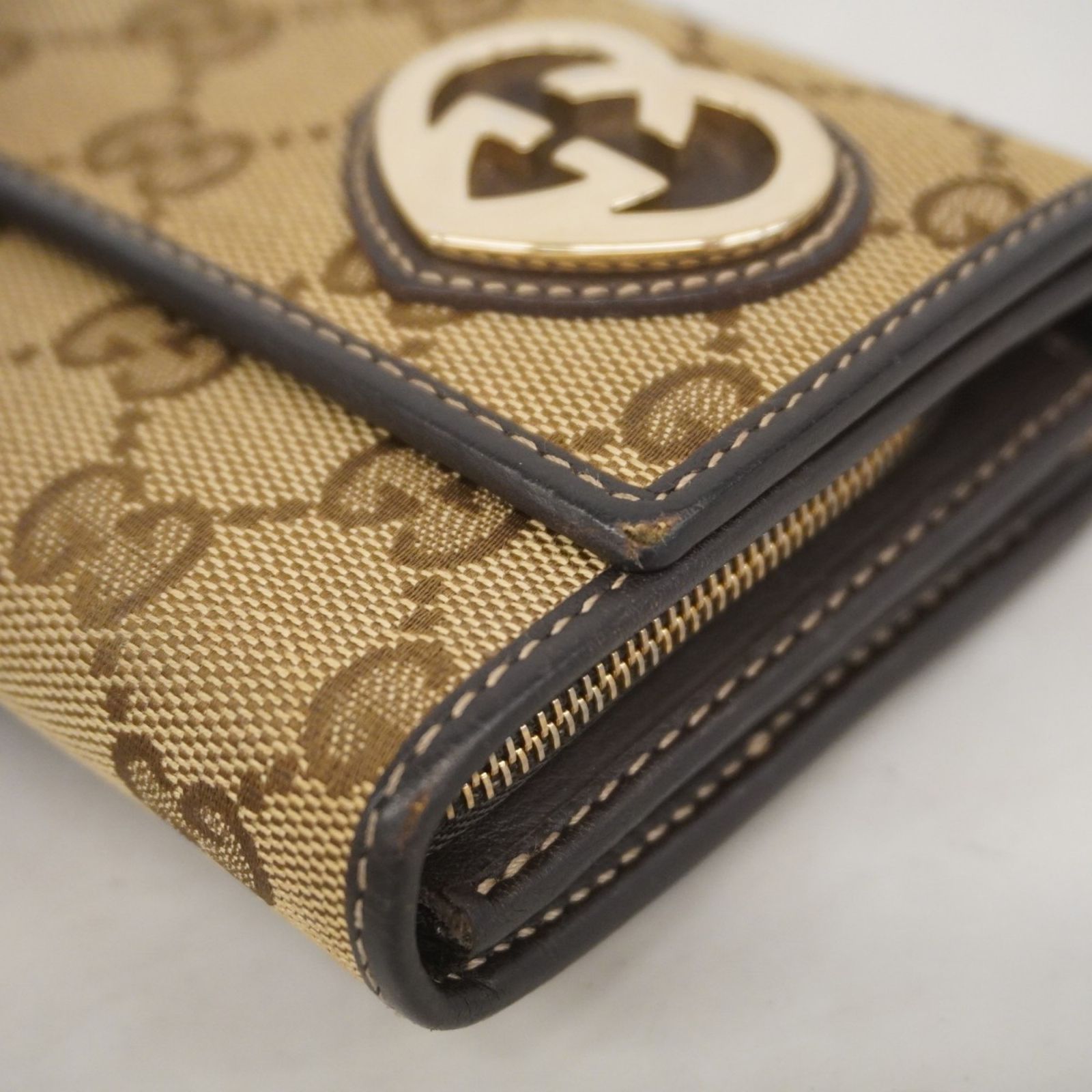 GUCCI 茶色　レザー 長財布 限界価格・送料無料・良品】GUCCI・グッチ・長財布・二つ折り