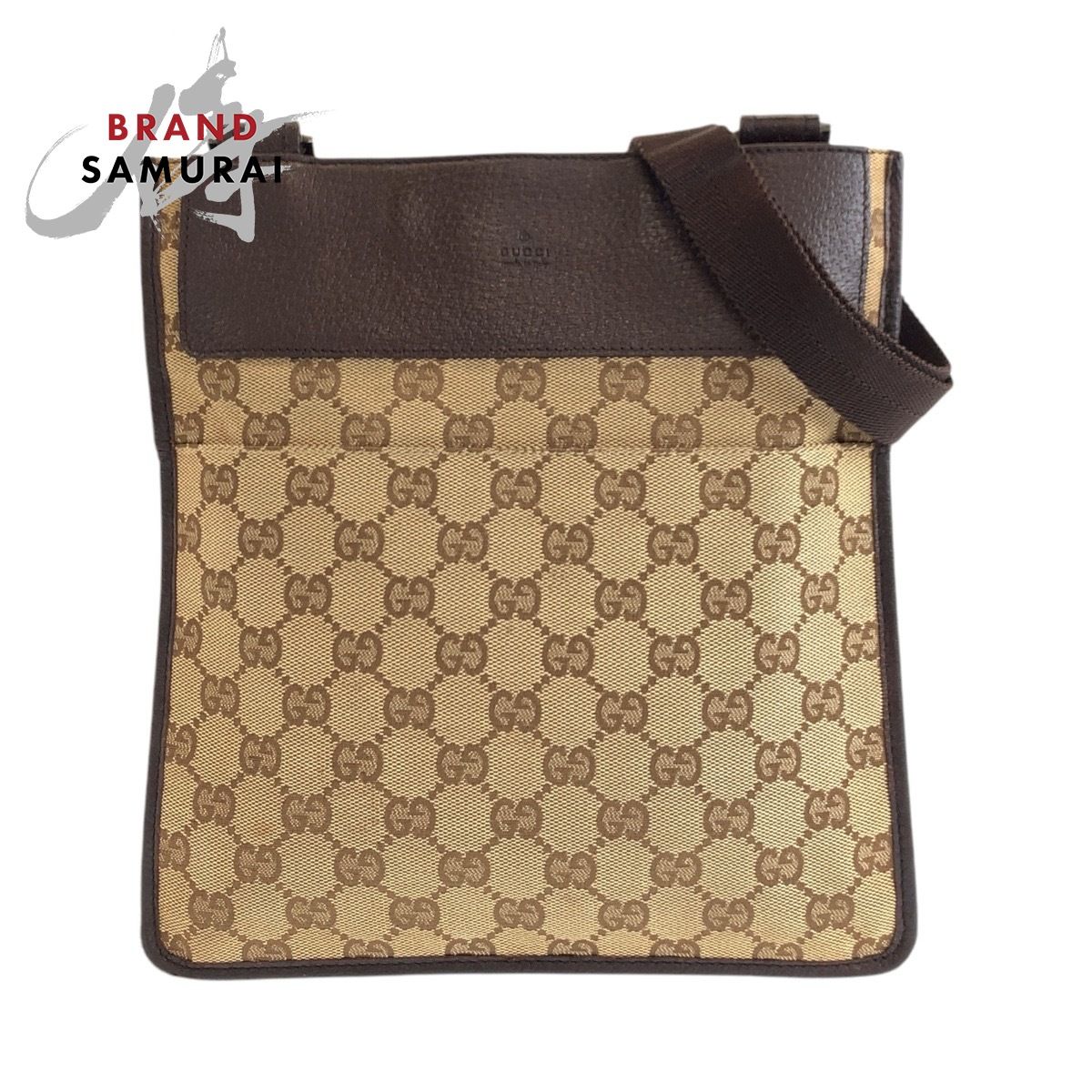 GUCCI グッチ ベージュ ブラウン レザー 27639 ショルダーバッグ ポシェット レディース 502307