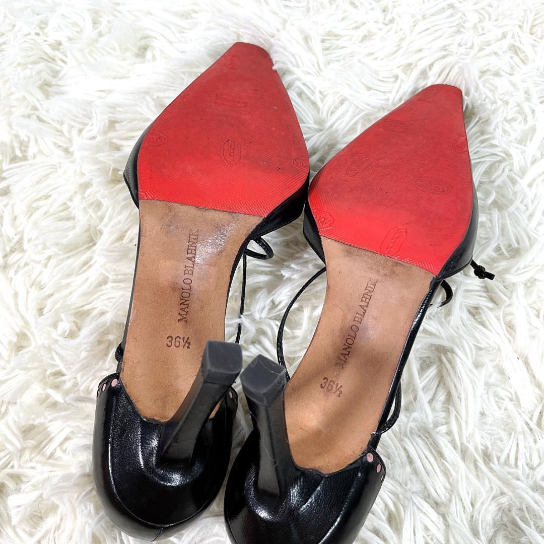 美品✨ マノロブラニク パンプス ドットライン ストラップ 紐