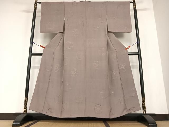 草花丸地紋 煤竹色