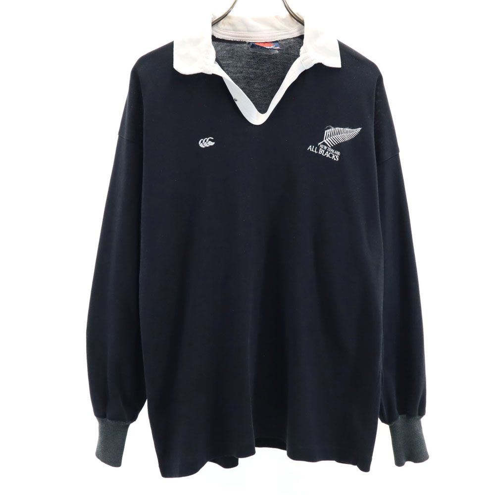 カンタベリー ニュージーランド製 長袖 ポロシャツ 42 ブラック CANTERBURY OF NEW ZEALAND メンズ