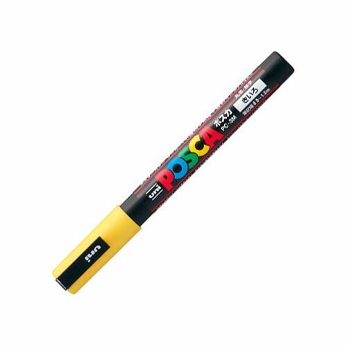 まとめ 三菱鉛筆 水性ペン ポスカ 細字 黄 PC3M-2 ×30セット
