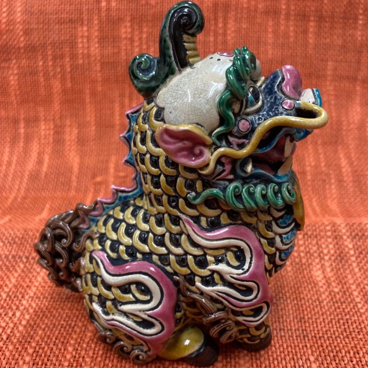 縁起物　辰　ドラゴン　台湾工芸品　乾唐軒交趾焼き　龍　林智信作 縁起物 辰 ドラゴン 台湾工芸品 乾唐軒交趾焼き 龍 林智信作