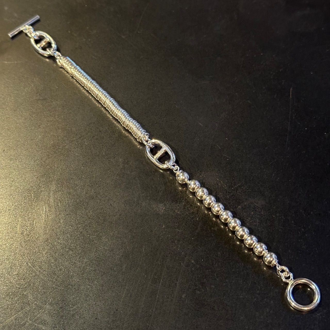 SILVER925 ANCHOR DOUBLE CHAIN BRACELET/シルバー/ブレスレット