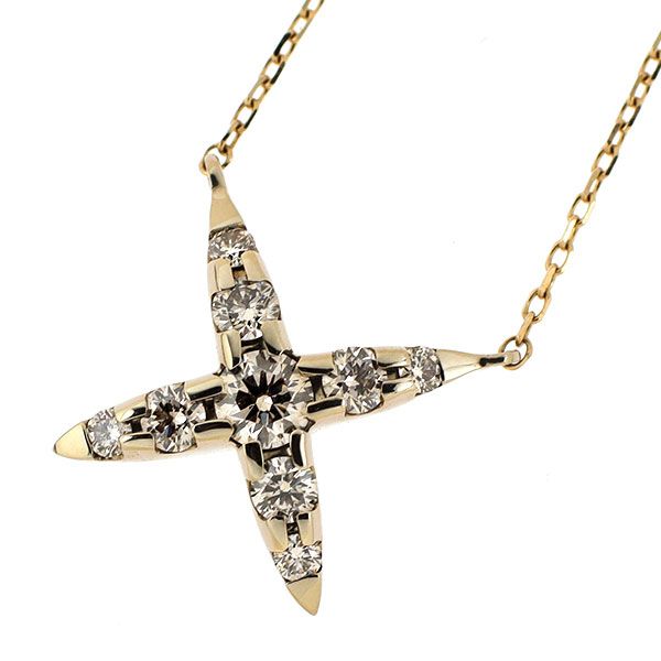 カシケイ　天然ダイヤモンドネックレス　K18YG D0.14ct kd534kd539_a001a.jpg