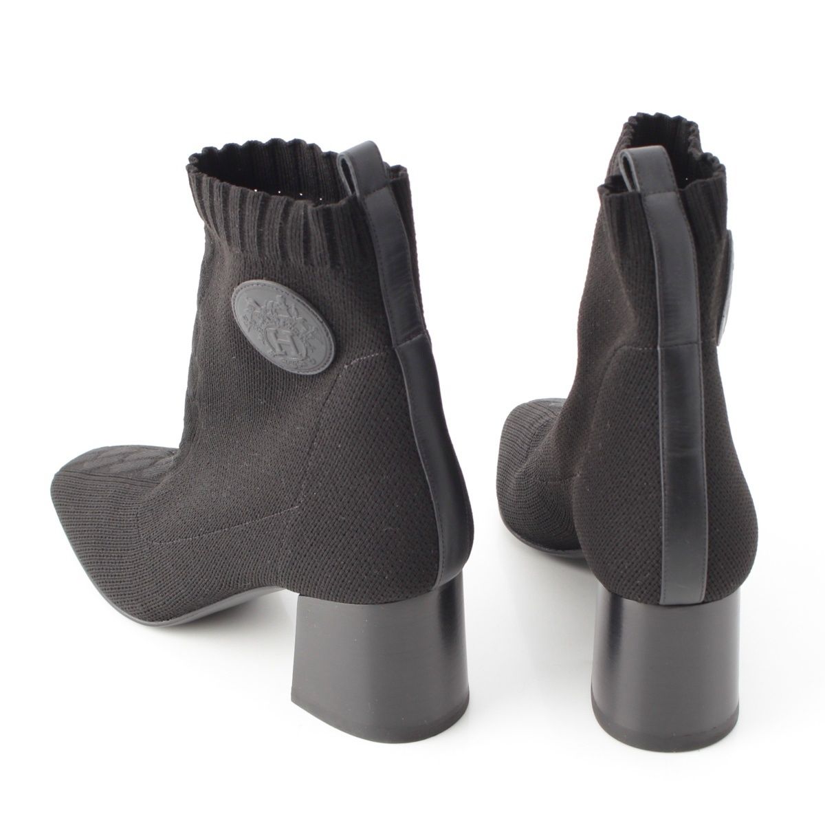 エルメス ニットブーツ 38 エルメス ニット ヴォルヴェール ショート ブーツ シューズ