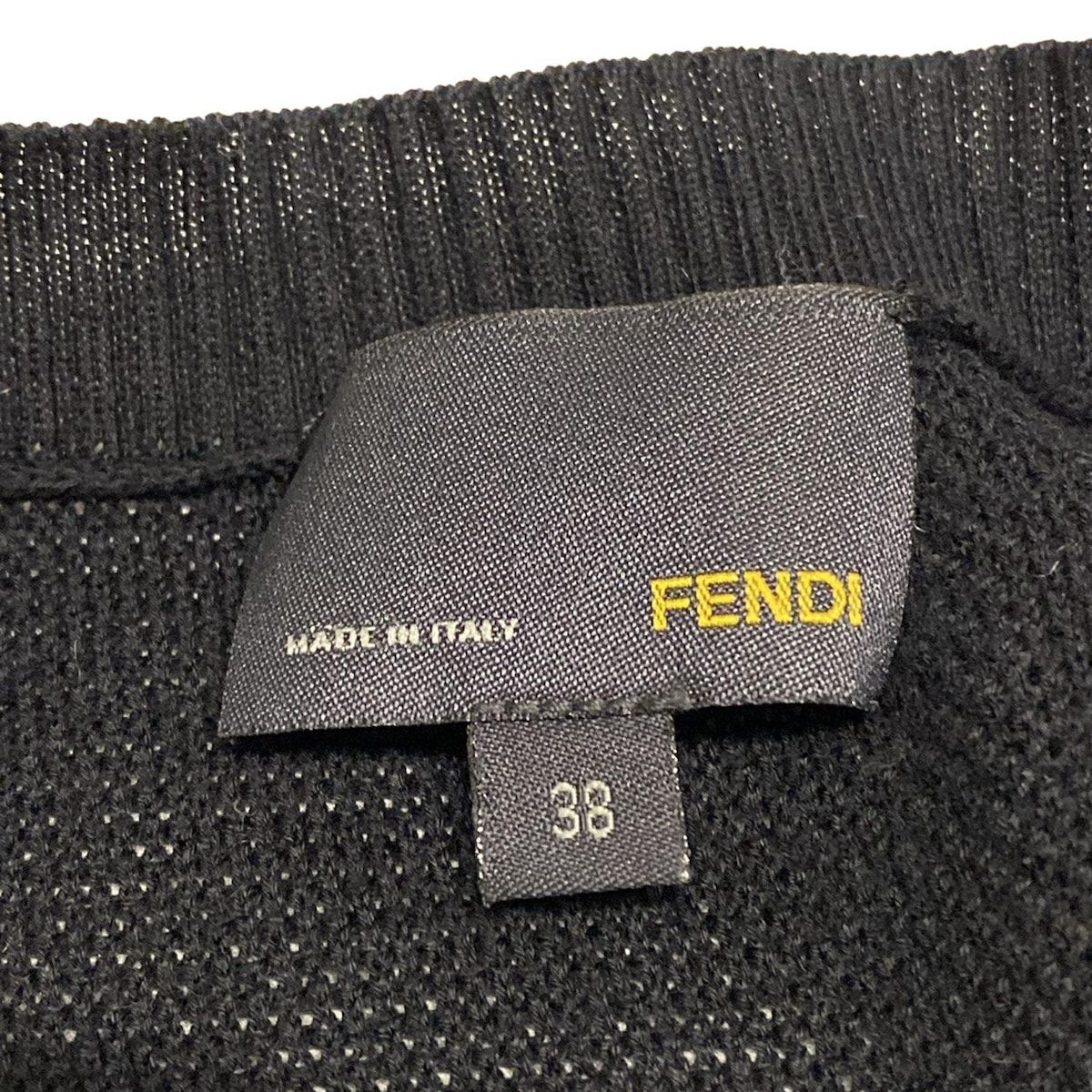 フェンディ FENDI カーディガン サイズ38 S ズッカ柄 ベージュ×黒 レディース トップス フェンディ カーディガン サイズ38 S - FENDI フェンディ レディース